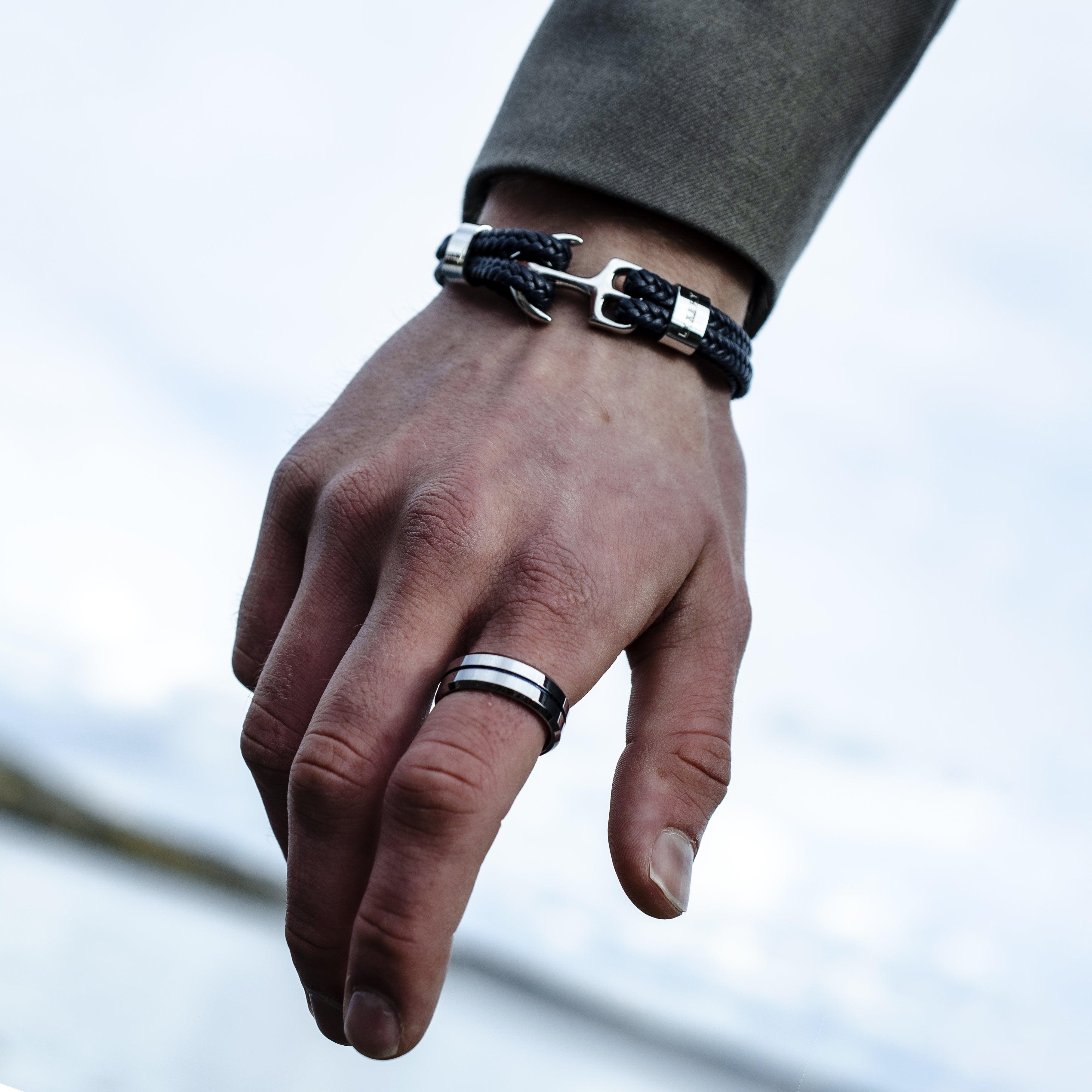 Läderarmband med ankare - Ocean - Läderarmband - Lyxery By Sweden AB