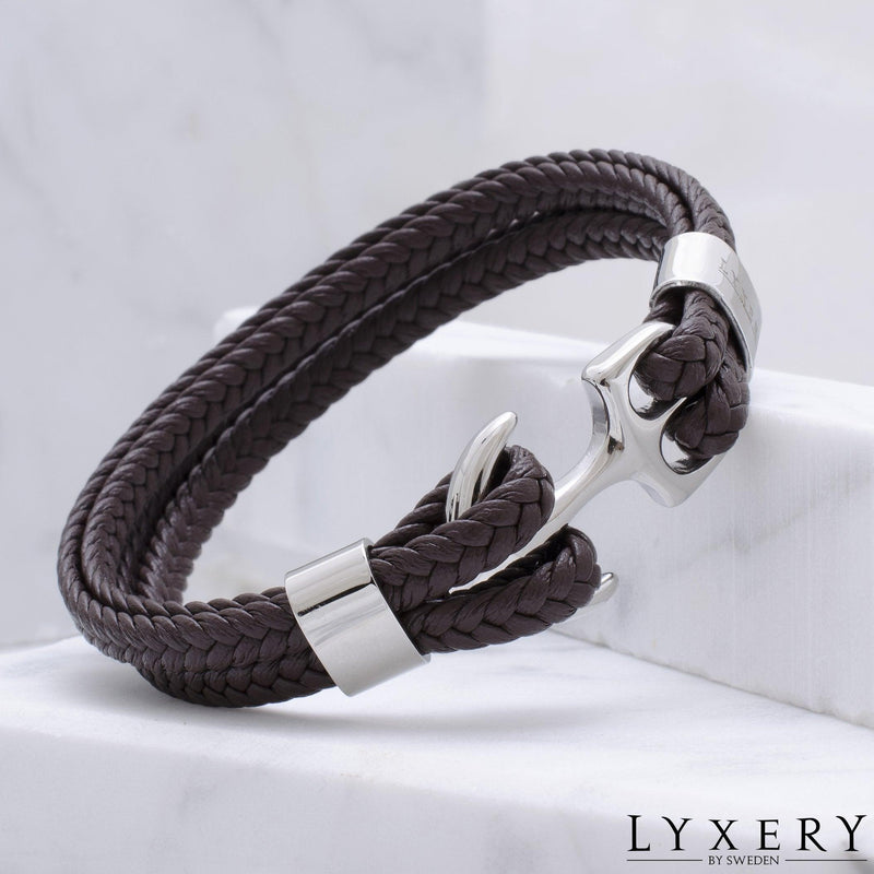 Läderarmband med ankare - Ocean - Läderarmband - Lyxery By Sweden AB
