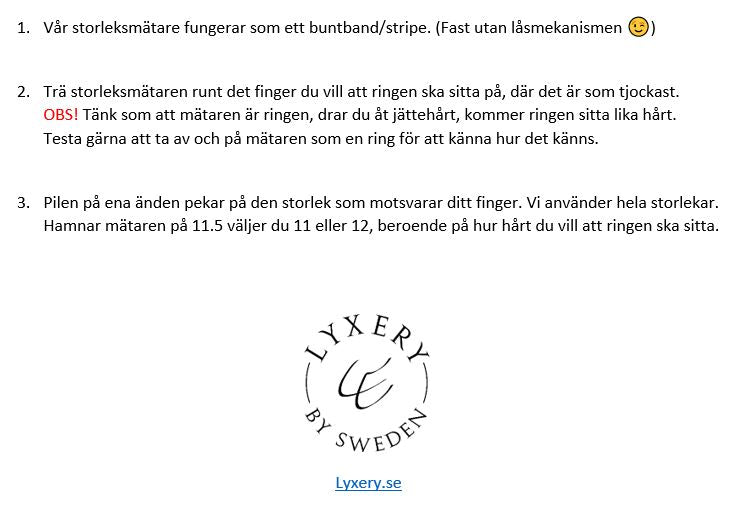 Storleksmätare till ring - Storleksmätare ringstorlek - Lyxery By Sweden AB