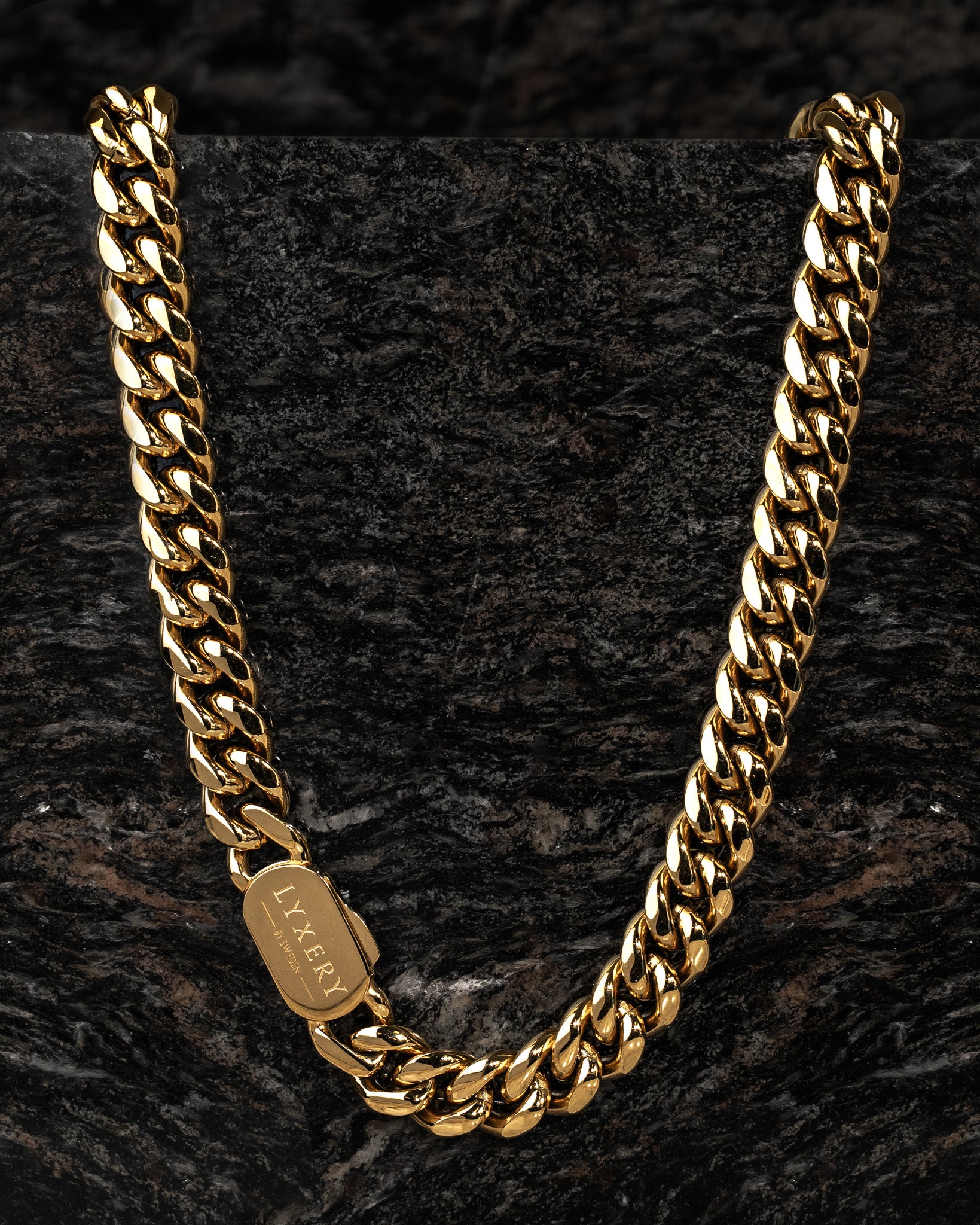Stahl-Halskette - Cuban Gold 8mm 12mm