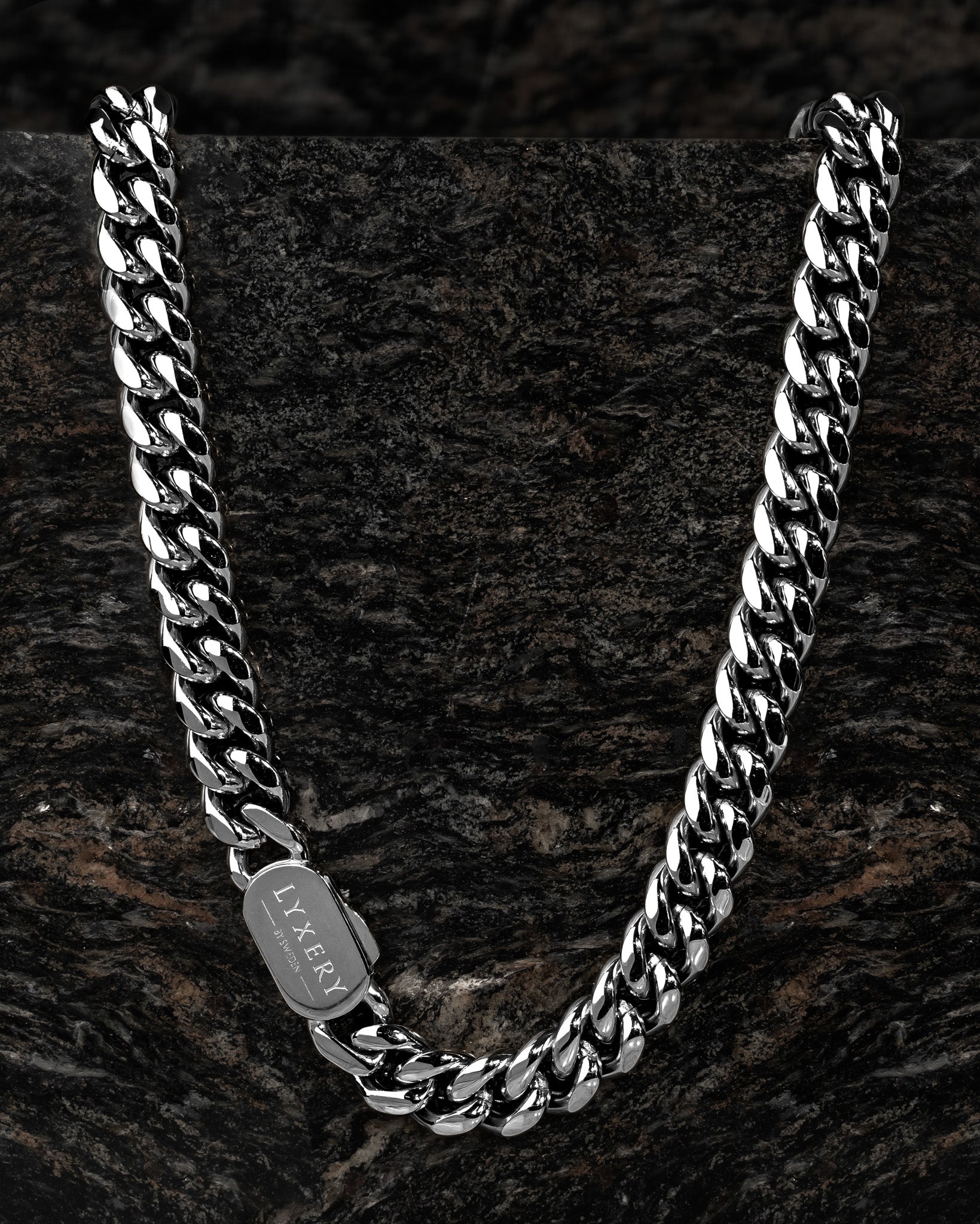 Stahl Halskette - Cuban Silber 8mm 12mm