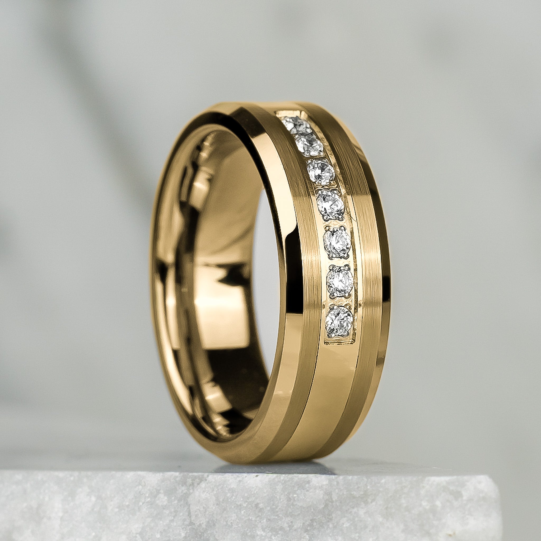 Halber Allianzring - Zirkonia Gold