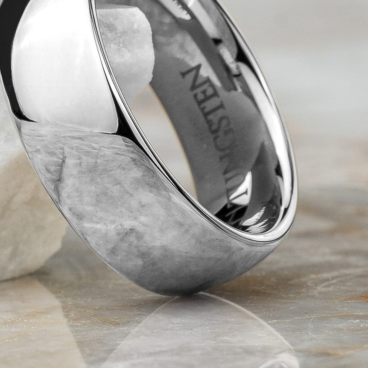 Venezia silver 8mm – närbild på detaljerna