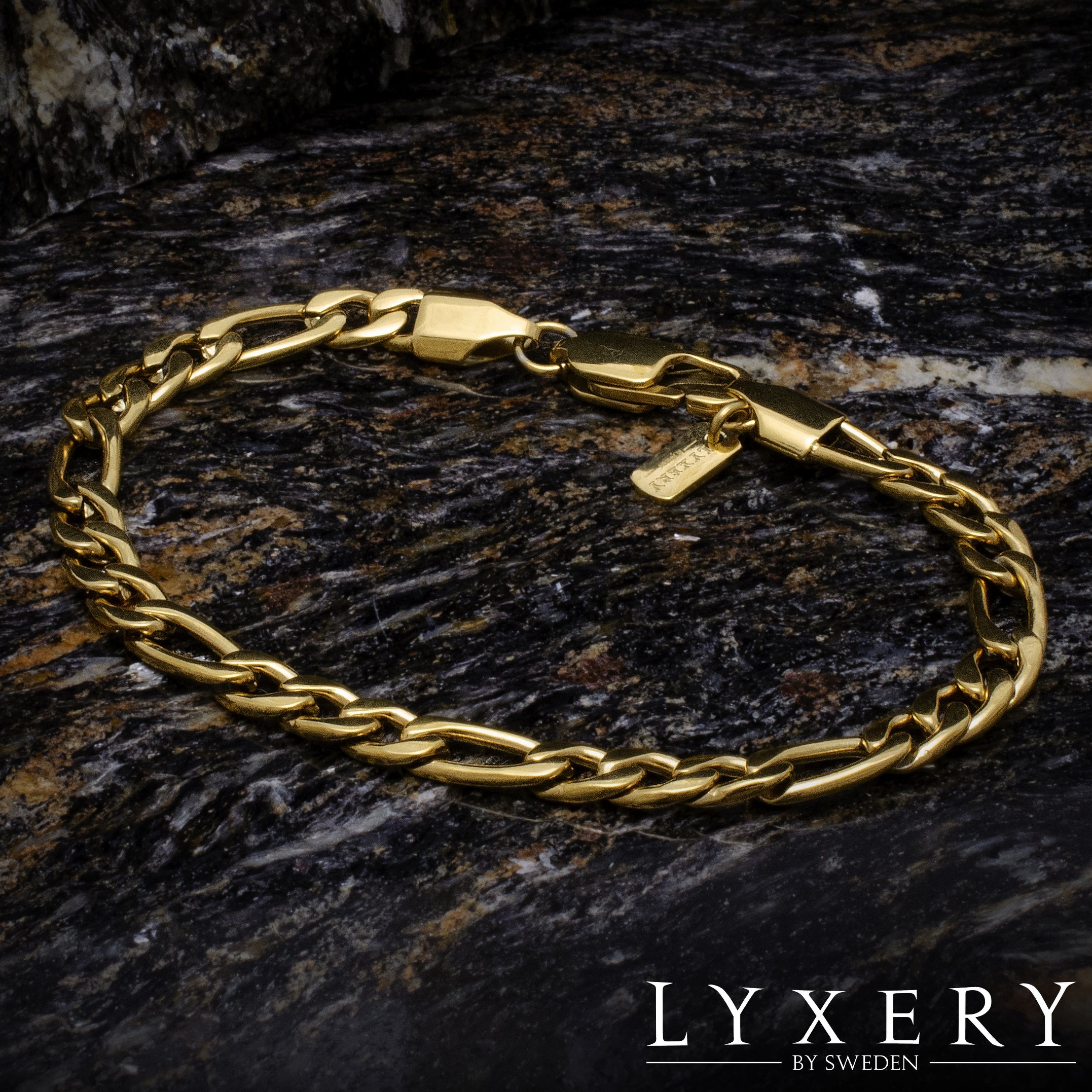 Armband i stål - Figaro Armkedja Guld - Armkedja - Lyxery By Sweden AB