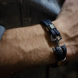 Läderarmband med ankare - Ocean - Läderarmband - Lyxery By Sweden AB