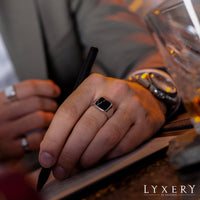 Klackring - Svart marmor - Ringar Herr - Lyxery By Sweden AB
